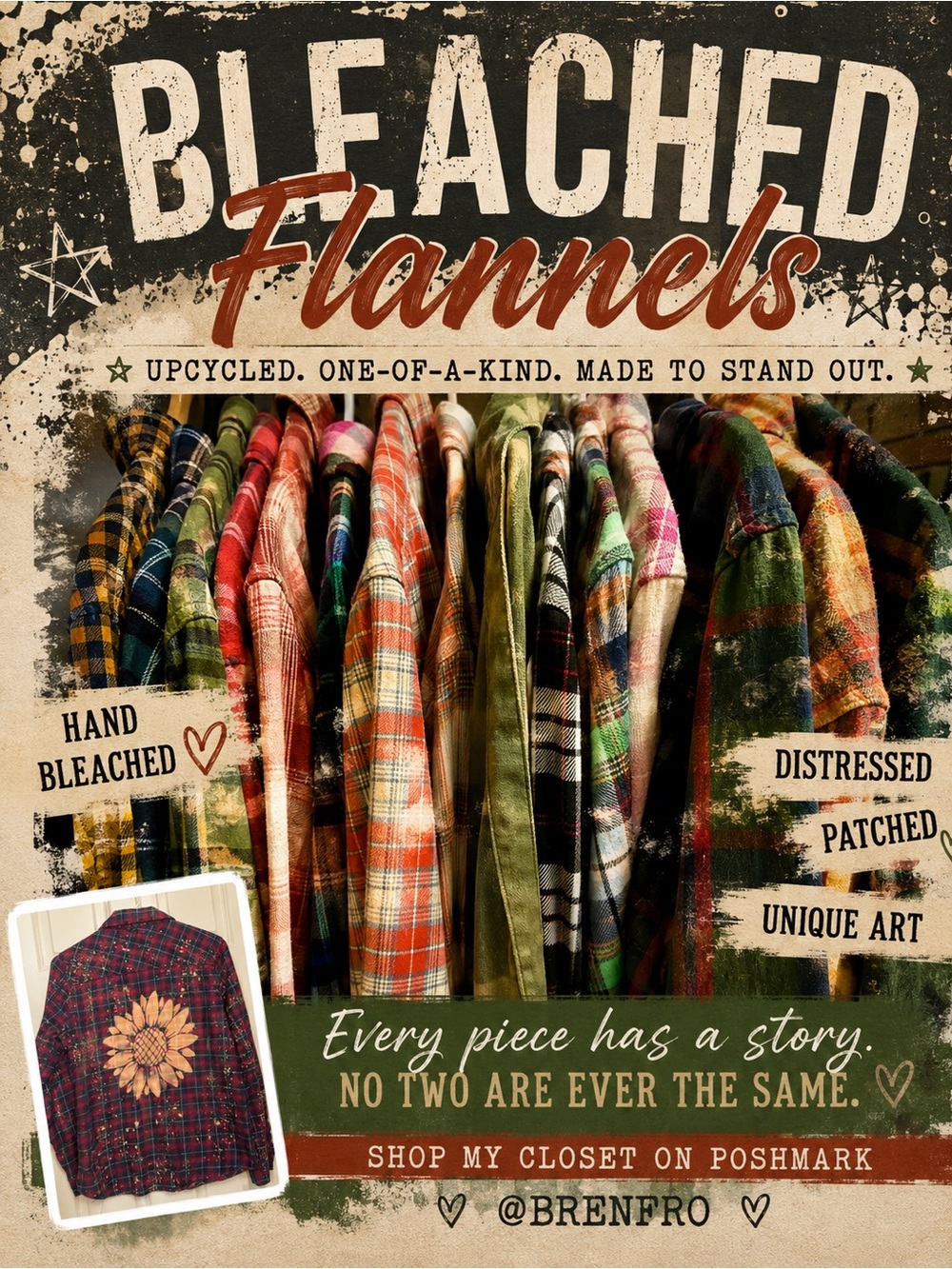 Bleached Handmade Upcycled Clothing